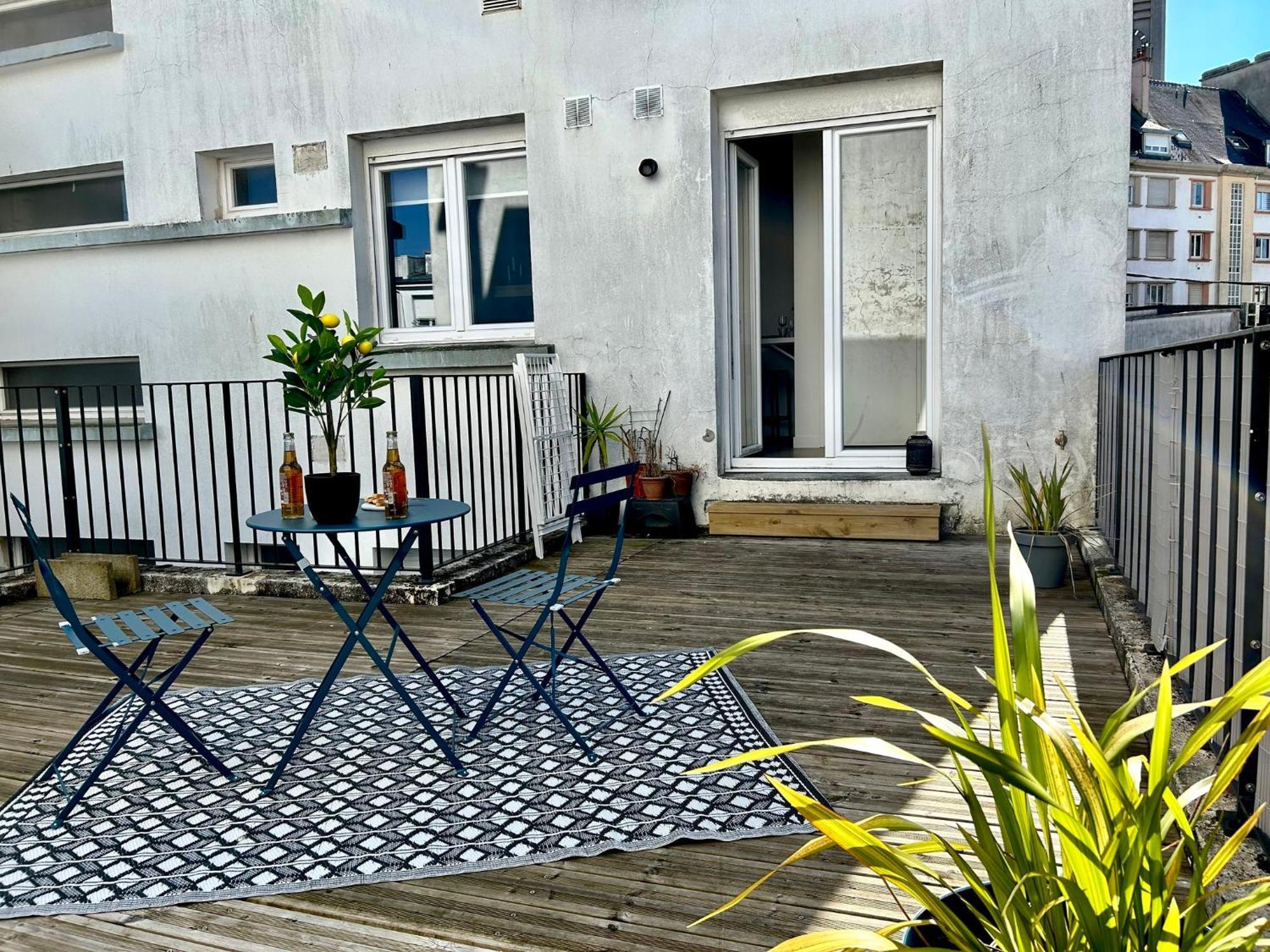 O Studio Terrasse - Centre Ville De Lorient - Gare Zewnętrze zdjęcie